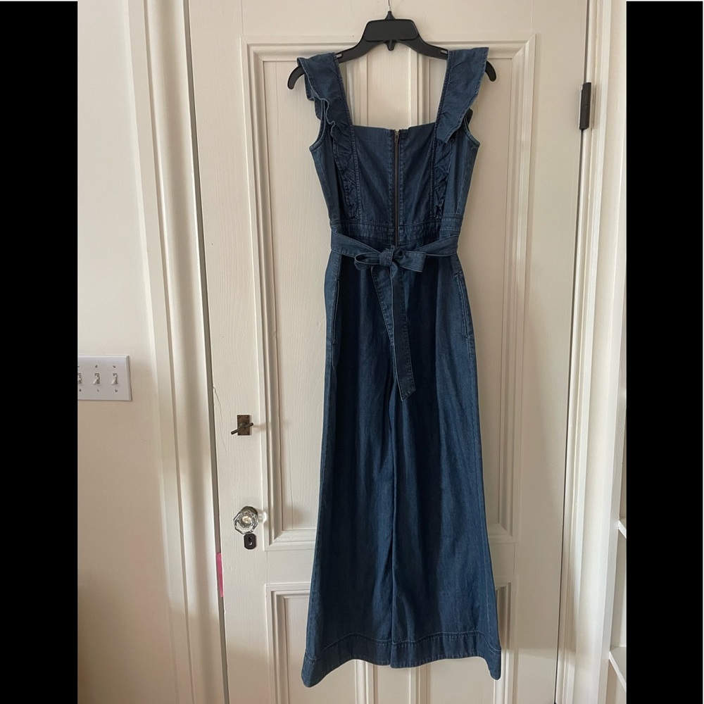 Free People Blue Denim Jumpsuit